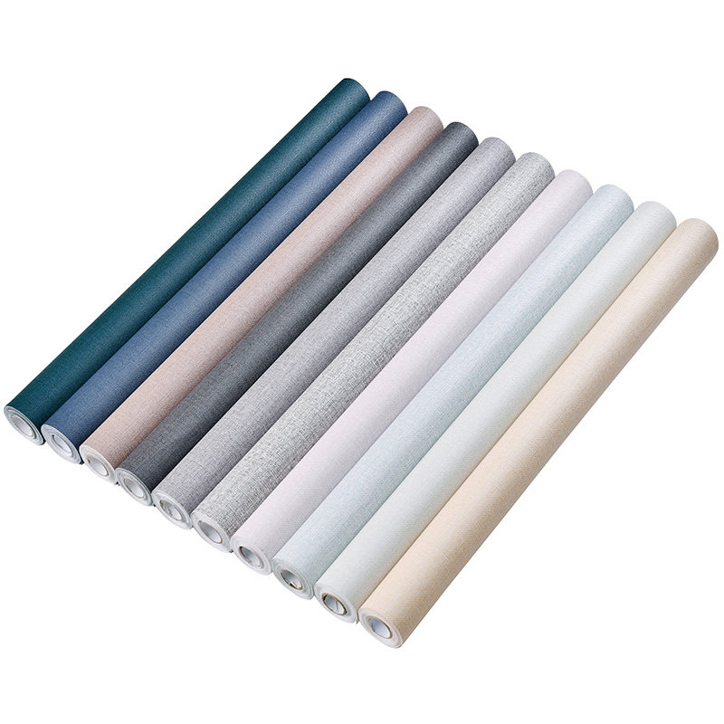 热销加厚墙纸自粘卧室客厅装修家用壁纸纯白素色学生宿舍桌柜面翻