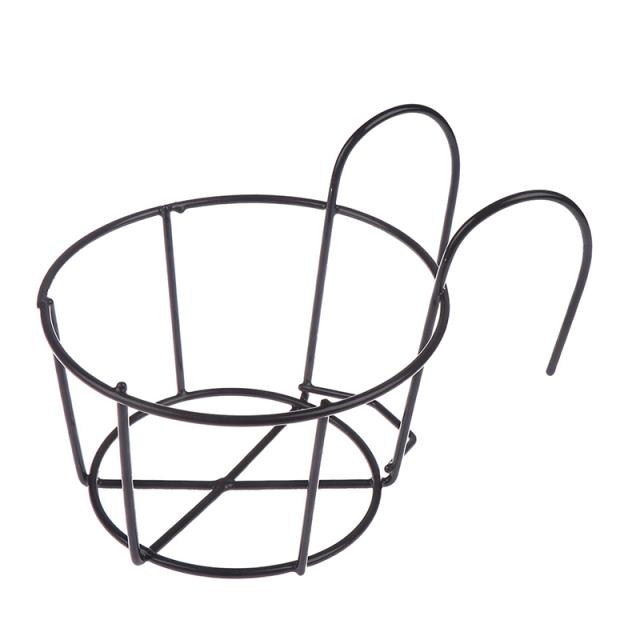 极速2Sizes Hanging Plant Iron Racks Balcony Round Flower Pot