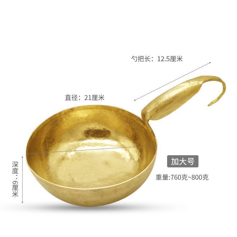 热销纯铜水瓢马勺水瓢老式纯铜材质耐用的特厚纯铜锅铜勺老式老款