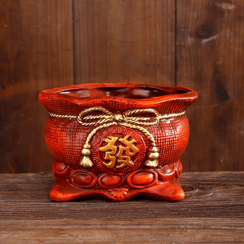 热销陶瓷花盆欧式复古花器绿植发财树盆栽桌面摆件室内客厅小花盆