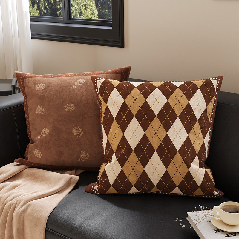 复古中古风抱枕客厅沙发靠枕靠背垫飘窗床上腰靠可拆洗含枕芯腰枕