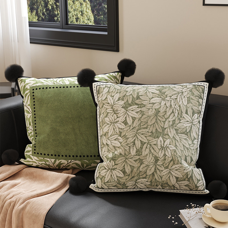 法式复古抱枕套客厅沙发靠枕靠背垫飘窗床上腰靠可拆洗含枕芯腰枕