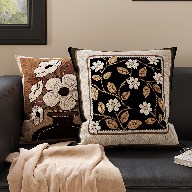 中古风沙发靠枕复古家用抱枕床头床上靠枕靠垫飘窗靠背含芯可拆洗