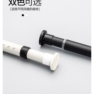 浴B室浴帘门帘杆窗帘拉伸伸缩杆伸 免打孔窗帘弹簧伸缩杆简r易安装