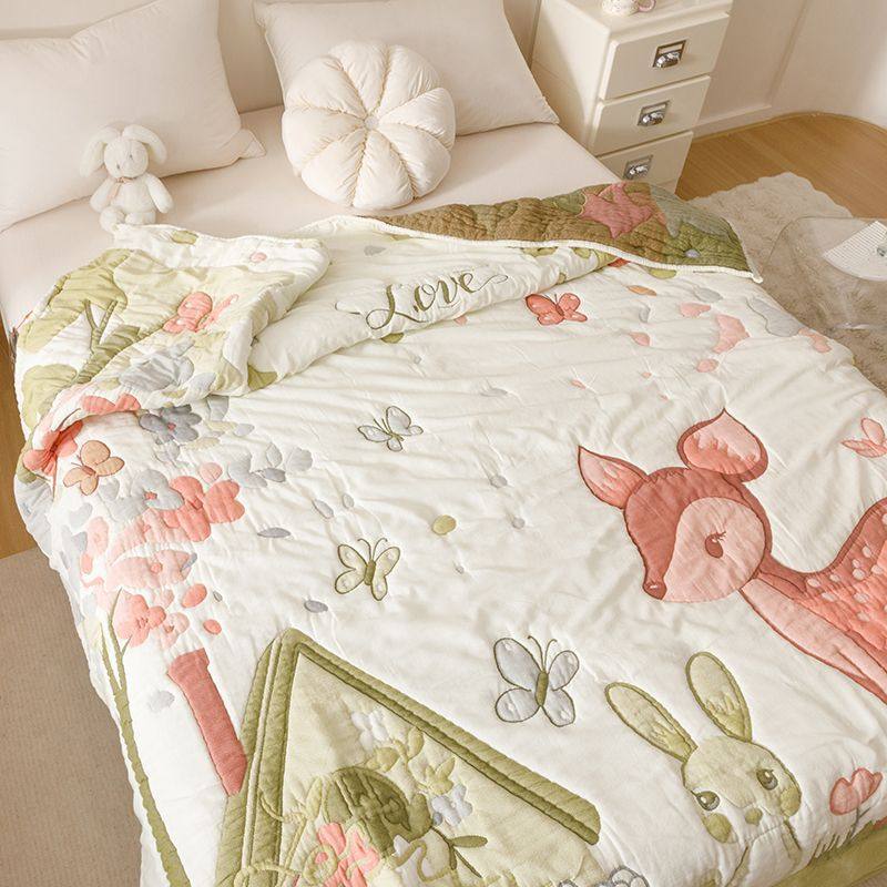 春秋十层纱布毯卡通全棉毛巾被加厚单双人泡芙被子纯棉儿童小盖毯,婴童用品,毯子,淘宝优惠券,粉丝福利购,淘宝优惠卷