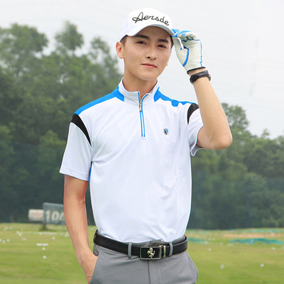 直销高尔夫服装短袖T恤男装GOLF球速干衣服男士长袖男速干上衣球