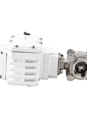 304不锈钢电动三片式内丝球阀3pc丝扣螺纹内接直通阀门4分Q911F