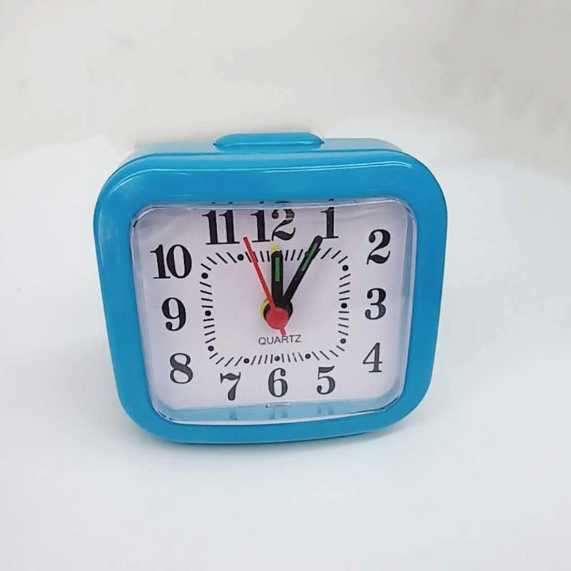 新款糖果色带灯方形闹钟办公家用简约圆形单面学生钟表小闹钟礼品
