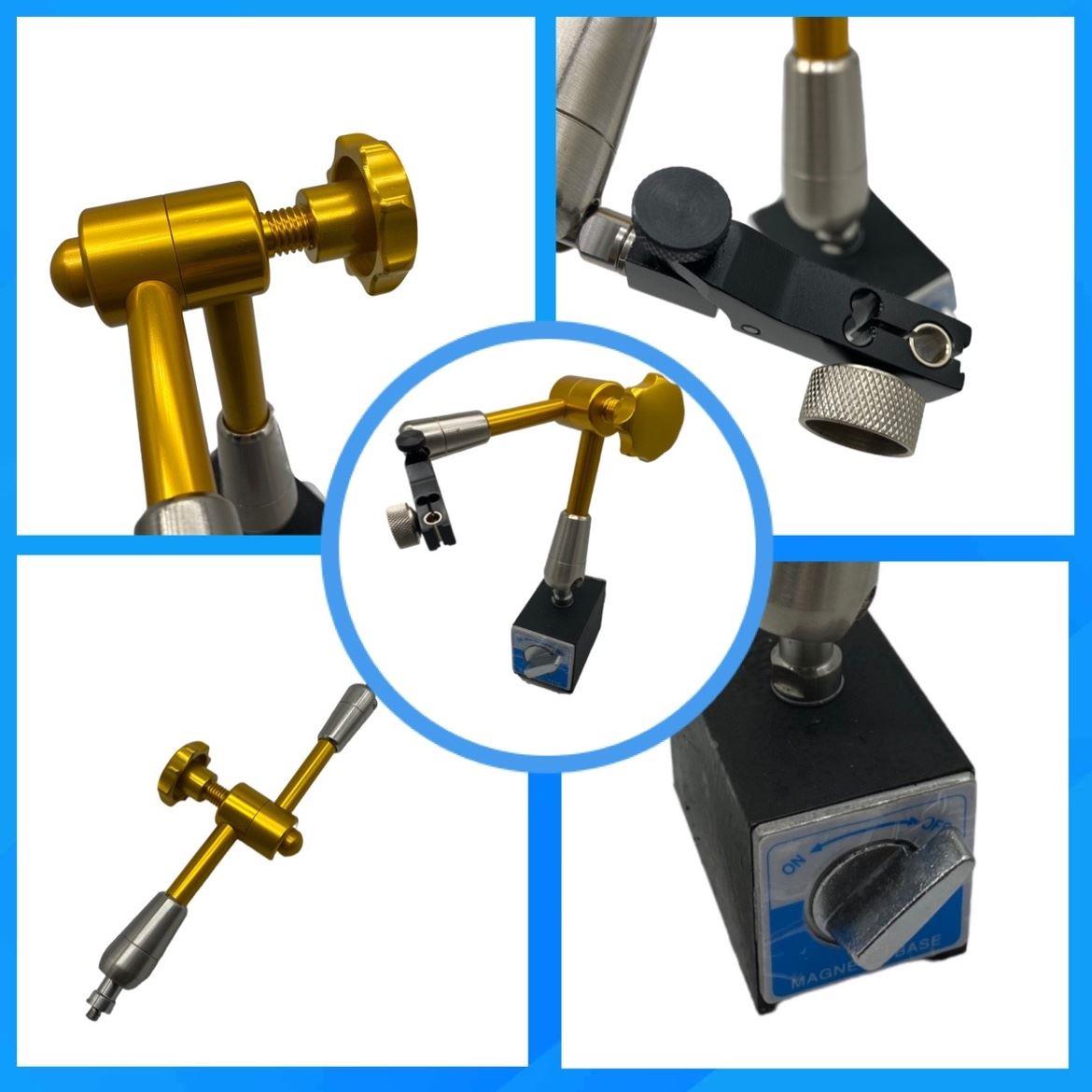 臻锦高品质强力万向油压表座磁性表座全金属耐用百分千分支架液压