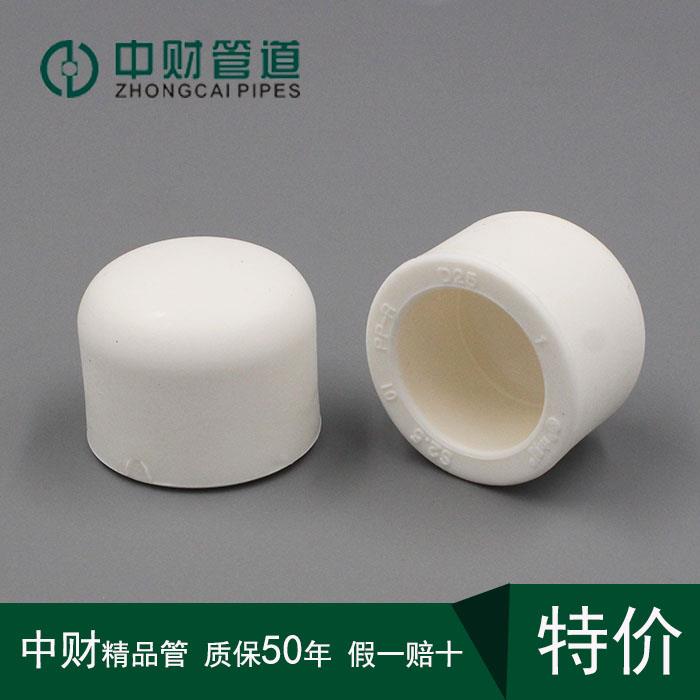 中财ppr热水管ppr水管ppr管件管堵闷头管帽20/25/32/40/50/63白色