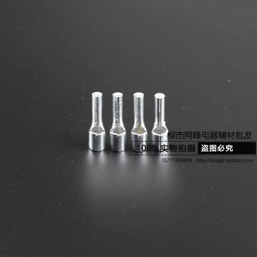 。IT16平方1只【紫铜】针形冷压接线端子 黄铜镀银线鼻 插针式端