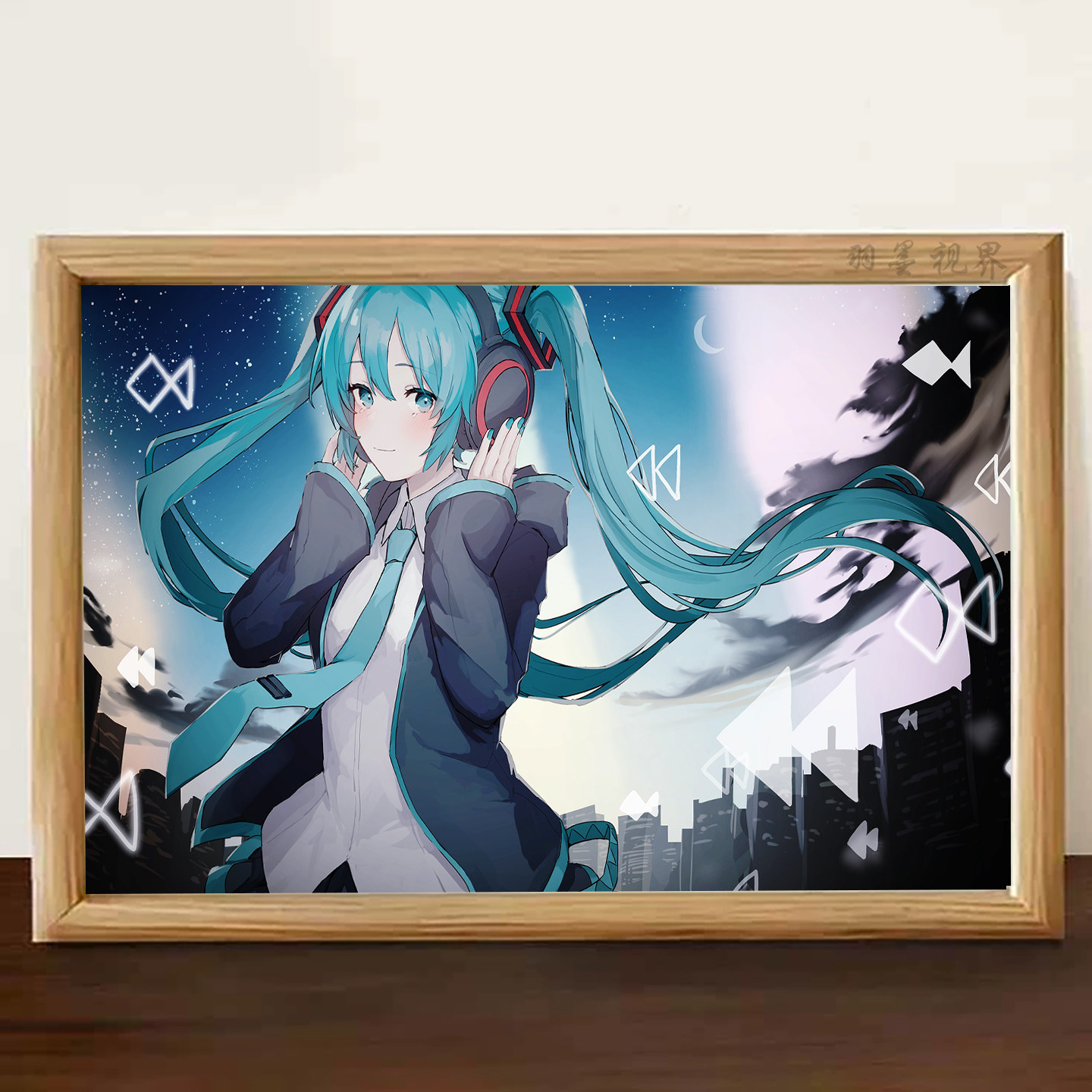 初音未来耳机音乐风动漫周边相框