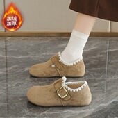 春秋加绒勃肯鞋 0128n 无后跟保暖平底毛毛鞋 子女冬季 2026新款