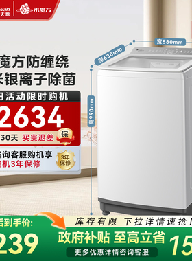 小天鹅水魔方白色波轮全自动大容量家用租房12KG变频洗衣机 E20DW