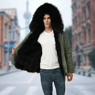 派克大衣外套潮牌 派克服皮草真毛内胆狐狸毛青年工装 2020新款 男士