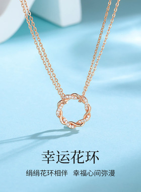 幸运花环项链吊坠森系S925银项链
