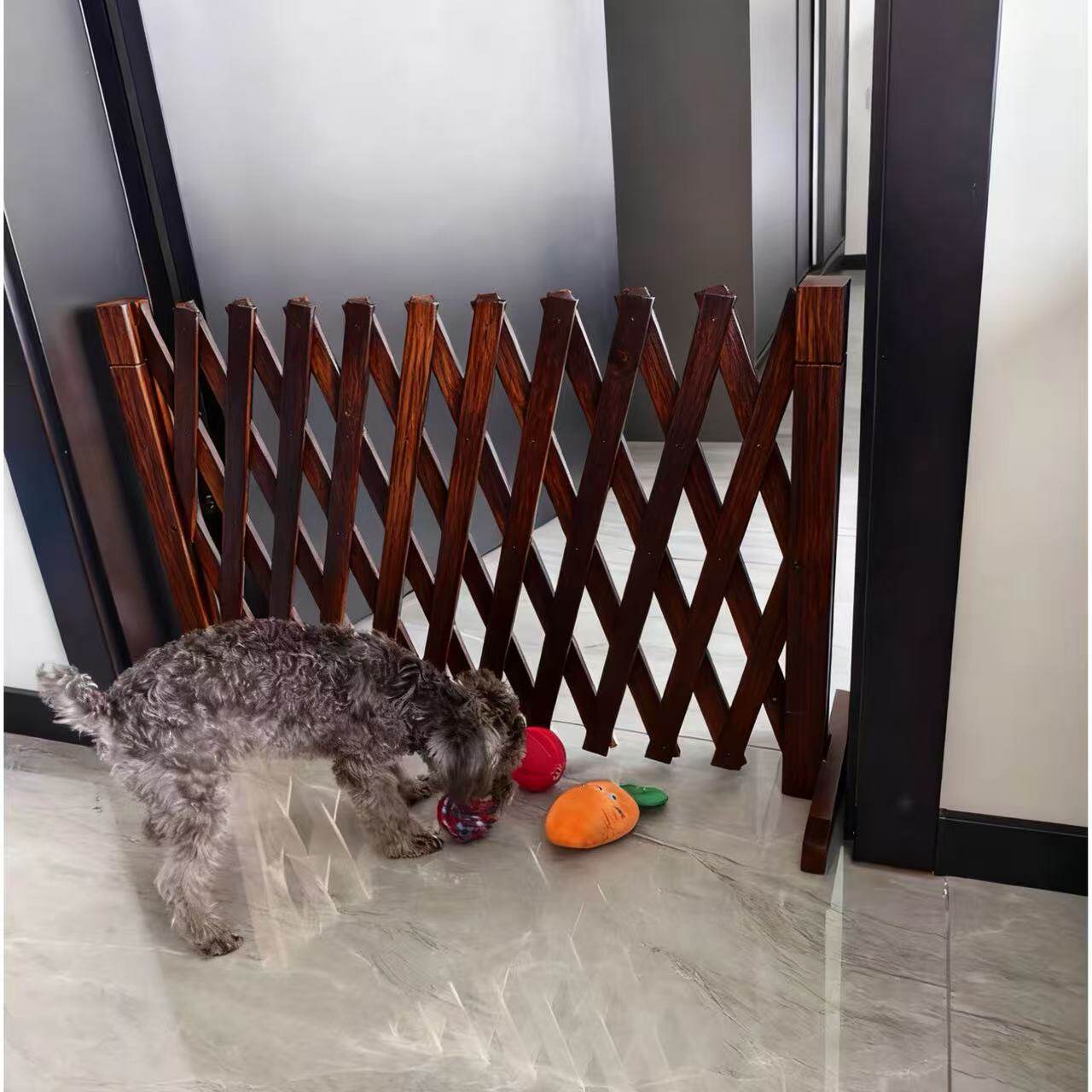 宠物围栏狗笼隔断拦狗栅栏阳台隔离门可伸缩栅栏门挡狗挡猫兔护栏