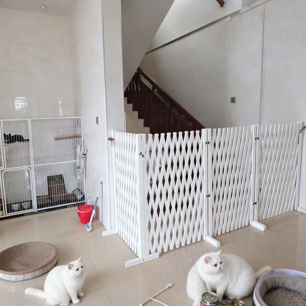 防腐木伸缩栅栏围栏室内狗猫宠物隔断院子拦门栅栏户外护栏围起来