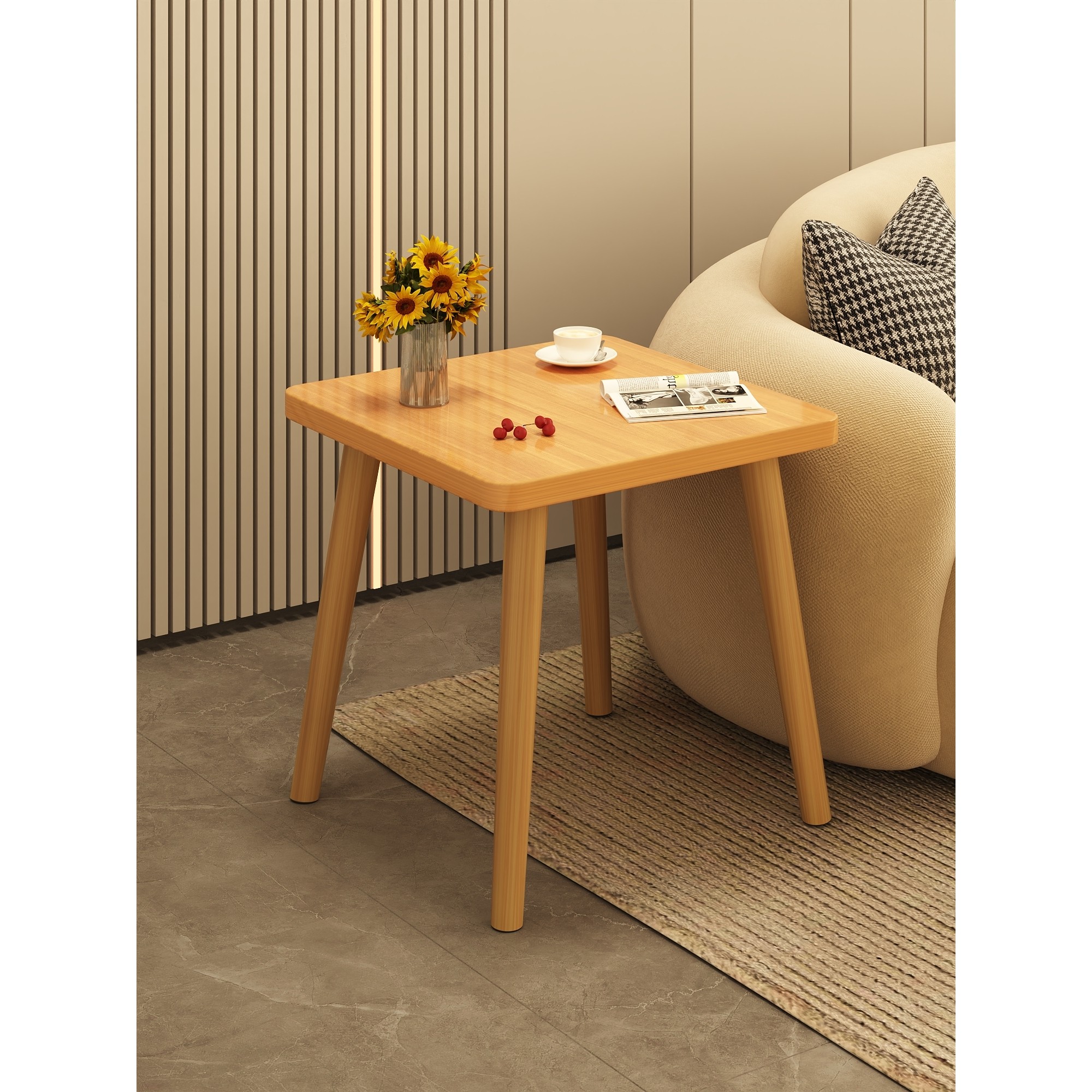 小方桌茶几桌子出租屋用小户型简易正方形实木腿阳台茶桌沙发边几