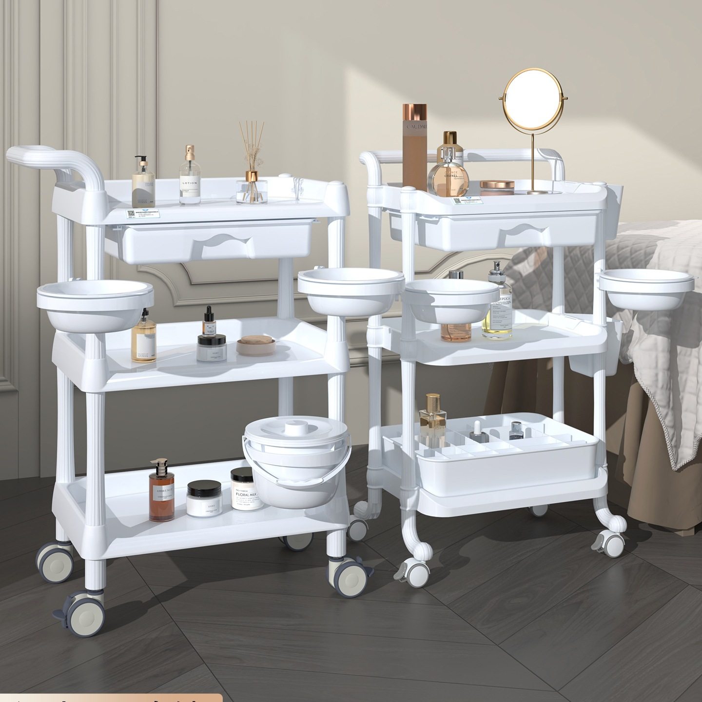 美容车美容院小推车仪器美睫美甲美发收纳工具车置物架