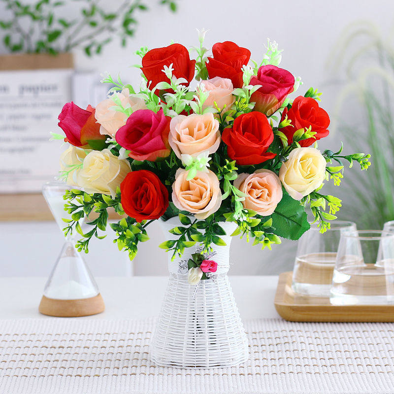 茶几餐桌摆件花艺冰箱摆放绢花仿真花客厅塑料假花套装干花束盆栽,家居饰品,仿真花/假花,淘宝优惠券,粉丝福利购,淘宝优惠卷