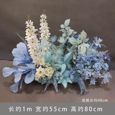 款新默认HA5A婚庆蓝色排花角花挂花盆摆花花路室外天绢空婚礼件舞