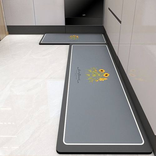 硅藻泥厨房地垫防滑防油吸水垫门口耐脏脚垫防水家用免洗可擦地毯