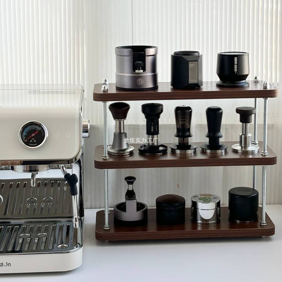 置物架压粉器咖啡器具收纳架布粉器收纳柜复古工具角家用吧台咖啡