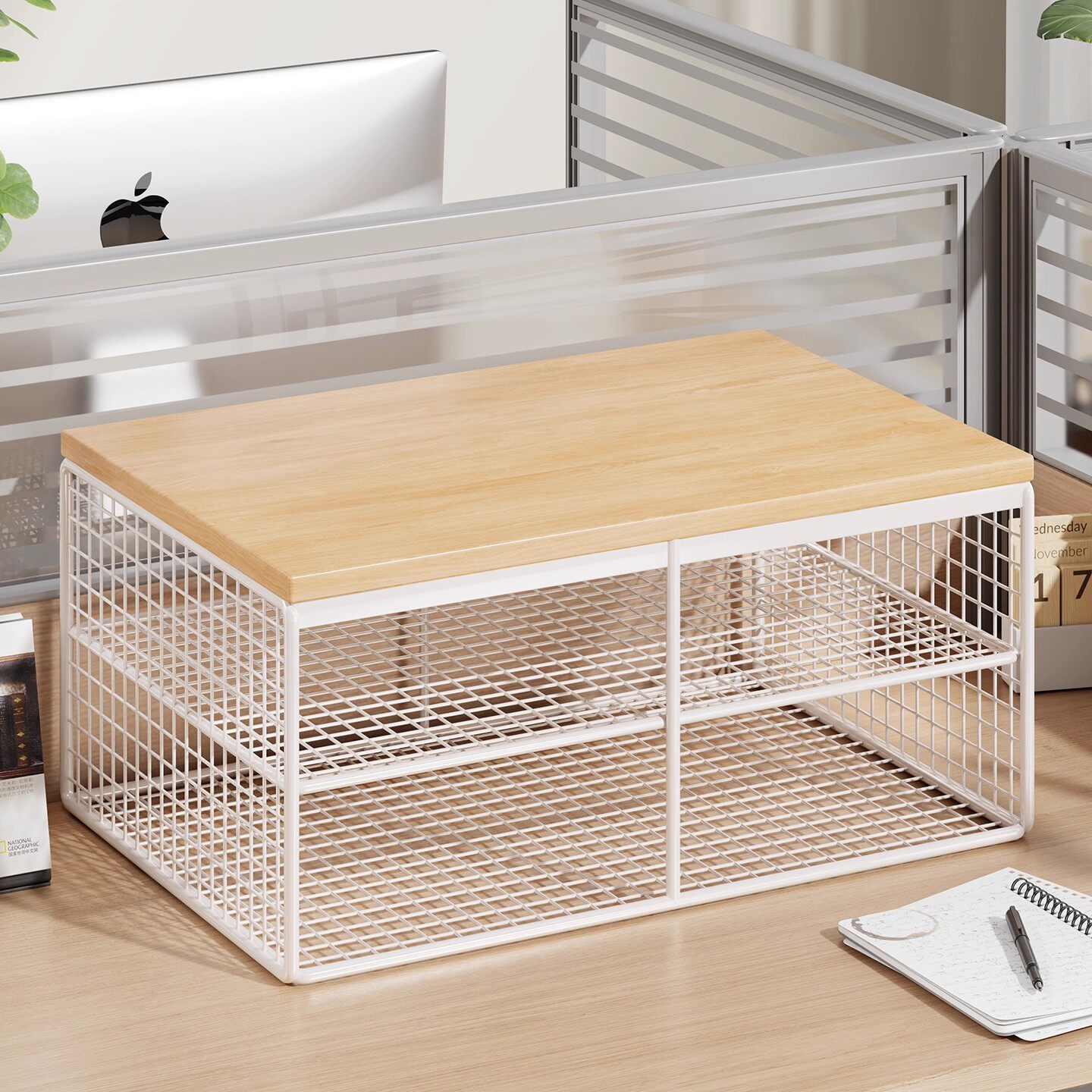 打印机置物架办公室桌下可移动双层落地复印机放置架电脑主机托架