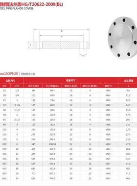 304不锈钢美标法兰盲板150LBPN20法兰盖板HG20622-2009 DN25 50