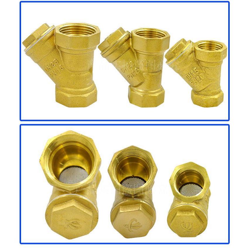 加厚全铜Y型过滤器球阀管道水管阀门直通式水表前置过滤器4分DN15
