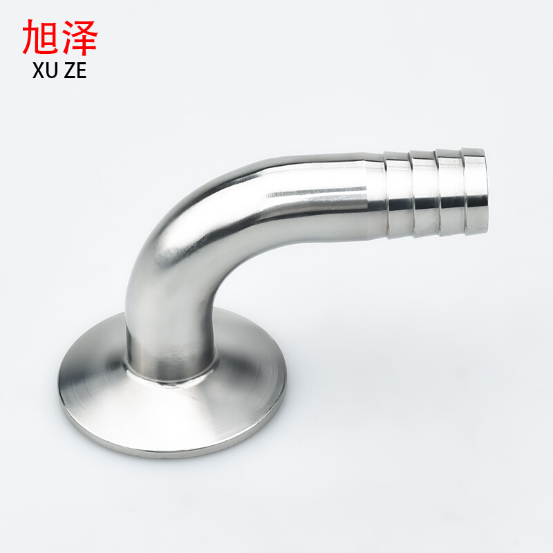 。304不锈钢90度快装皮管弯头卫生级卡箍软管水嘴格林弯管宝塔