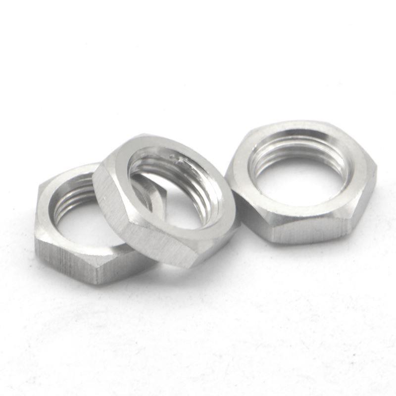 304不锈钢六角薄螺母根母细牙薄螺丝帽英制管纹螺帽锁紧龙头并帽