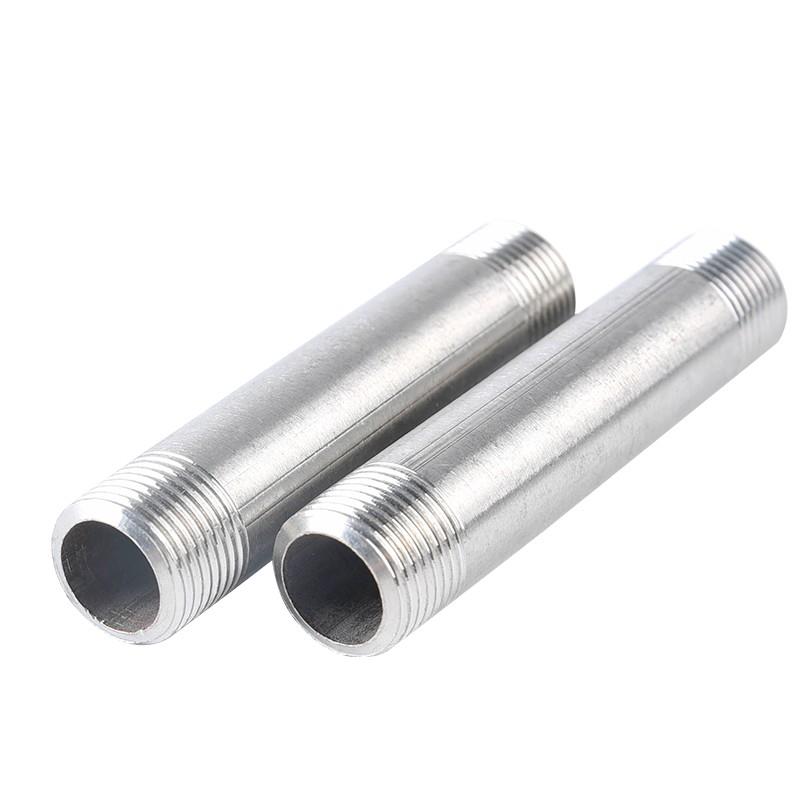 304不锈钢4分6分水管加长双外丝200长直接延长管直接316L对丝管丝