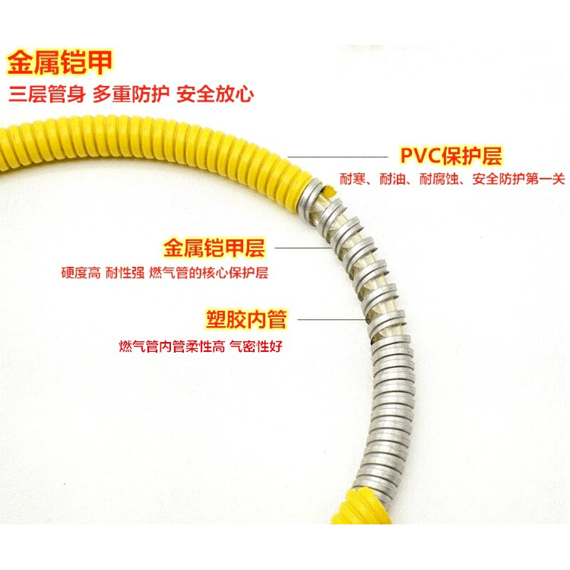 。天然气管液化气管家用燃气管煤气灶具连接用热水器金属波纹软管