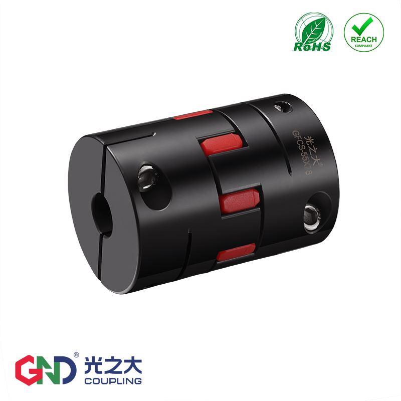 光之大梅花型45钢联轴器GFCS夹紧大扭力高刚性键槽爪式弹性连轴器