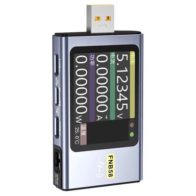 FNIRSI 电压电流表测试仪USB功率快充协议 FNB58多功能诱骗测试器