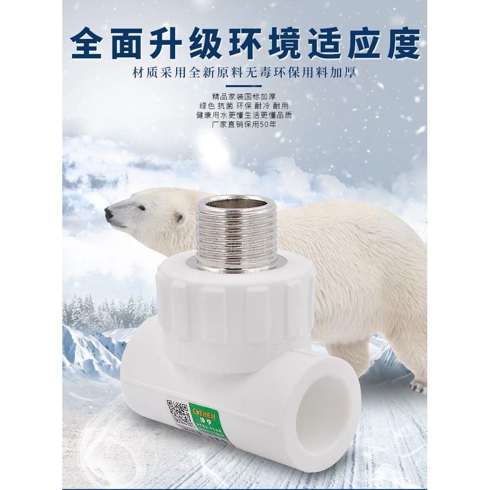 PPR外牙内牙弯头直接三通铜全塑活接截止阀管卡水管管件20 4分