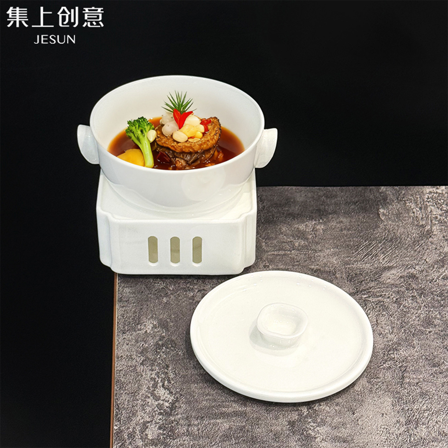 蜡烛加热明炉炖盅保温陶瓷食品级家用炖燕窝专用蒸碗酒店双耳盅
