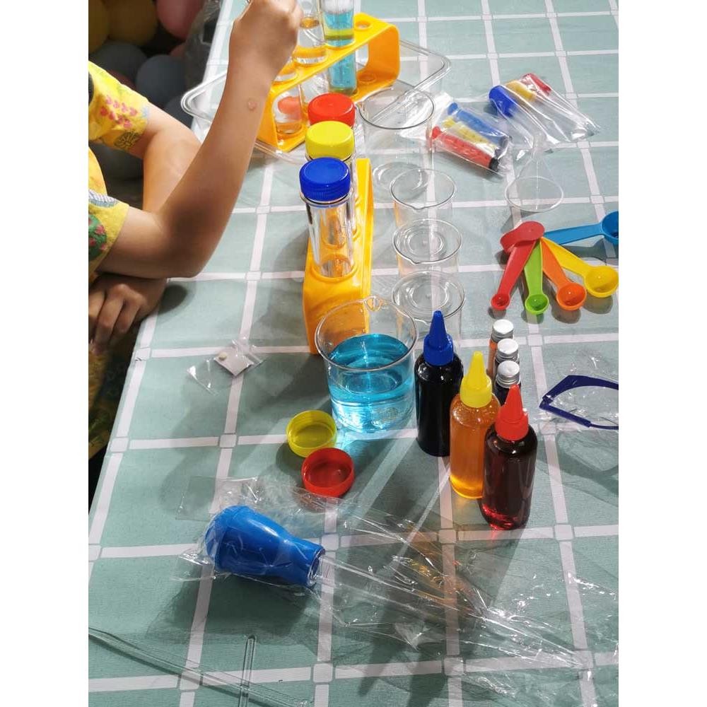 儿童塑料试管架刻度量杯滴管搅拌棒色素幼儿园科学小实验器材套装