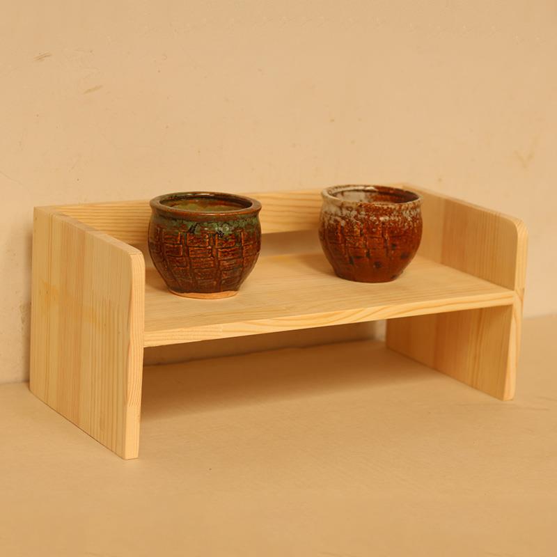 实木桌面显示器增高架置物架宠物狗碗猫碗护颈餐桌抬高垫高支架子