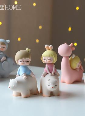 北欧可爱少女心房间布置小摆设治愈系创意儿童卧室客厅装饰品摆件