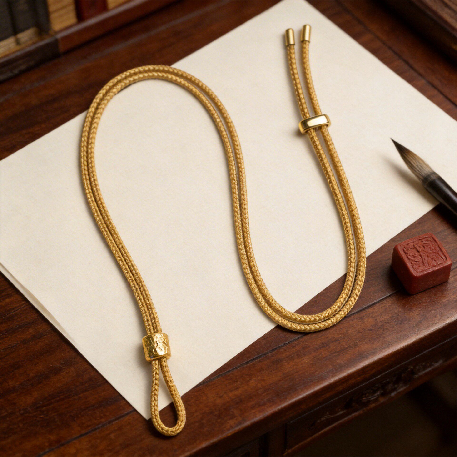 老铺同款手工编织绳平安锁平安扣黄金佛头吊坠挂绳项链绳子可调节