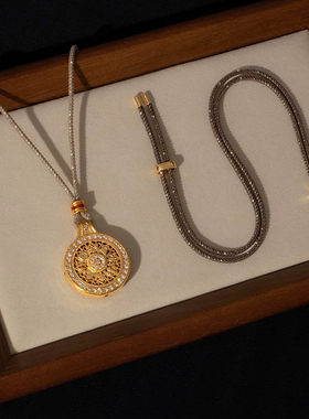 亮闪闪的吊坠黄金吊坠挂绳八宝罗盘葫芦项链绳穿绳绳子手工编制绳