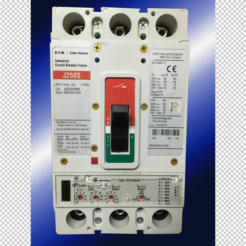 供应伊顿Cutler-Hammer工业塑壳断路器 JGS3250NN 250A 3 P