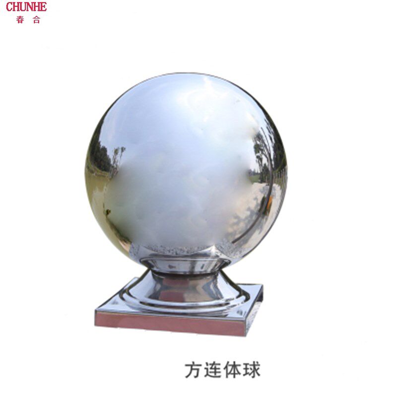热销不锈钢连体球方管球托座楼梯扶手装饰空心球焊接方底座