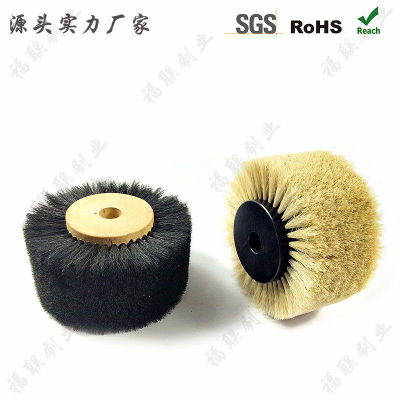 热销皮革打蜡抛光猪毛毛刷轮耐高温剑麻毛刷辊面料刷毛起毛机毛刷