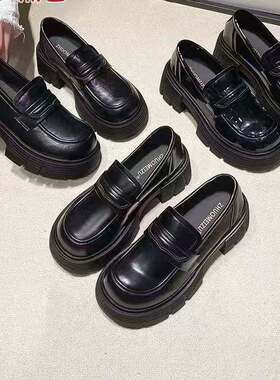 【维也娜老赵专享】LL2502新款真皮厚底百搭乐福鞋