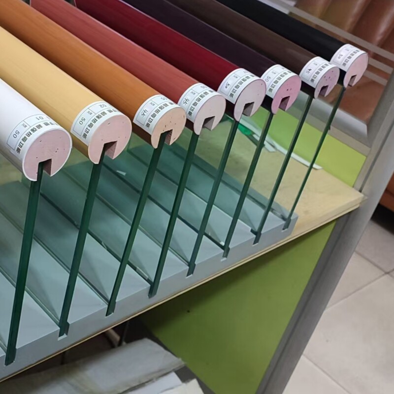 圆形楼高分子pvc卡玻璃U型槽仿实木梯扶手护栏自装卡槽可热弯扶手