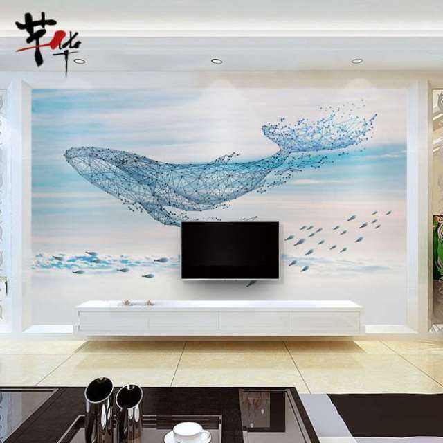 新款新品背景墙i壁画客厅现p代简约C电视墙壁纸卧室床头装饰墙布8